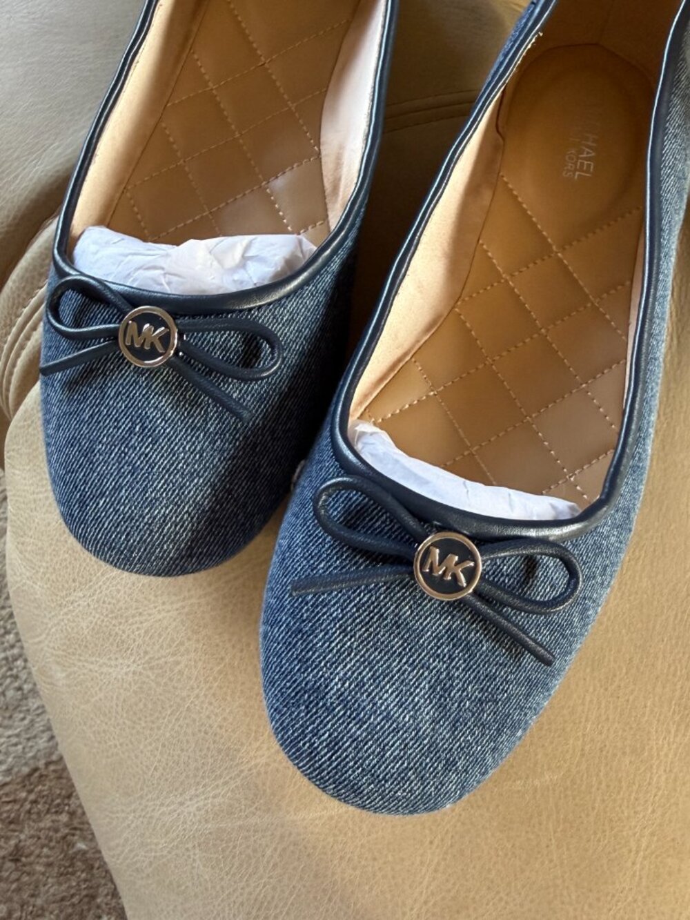 Michael Kors Savannah Denim Ballet Flats - Picture 3 of 4